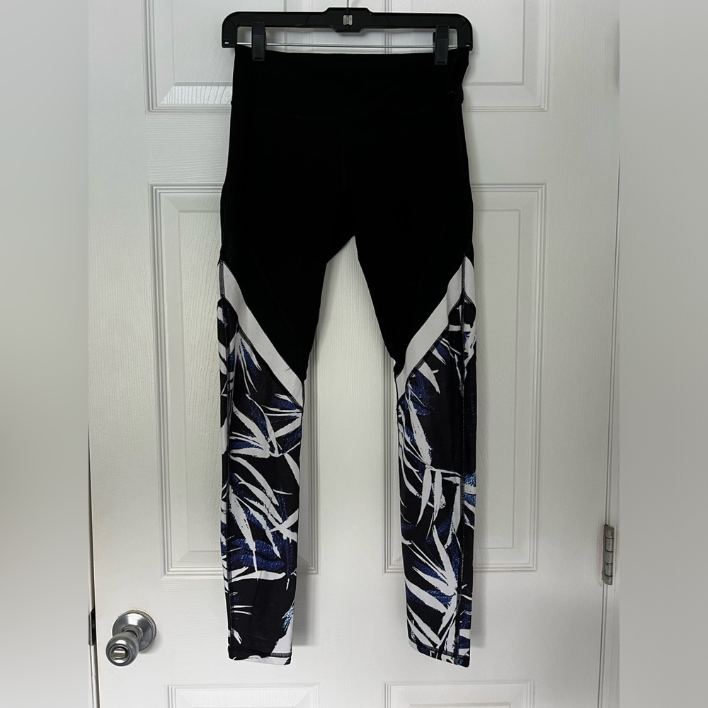 Fabletics blue and black workout set